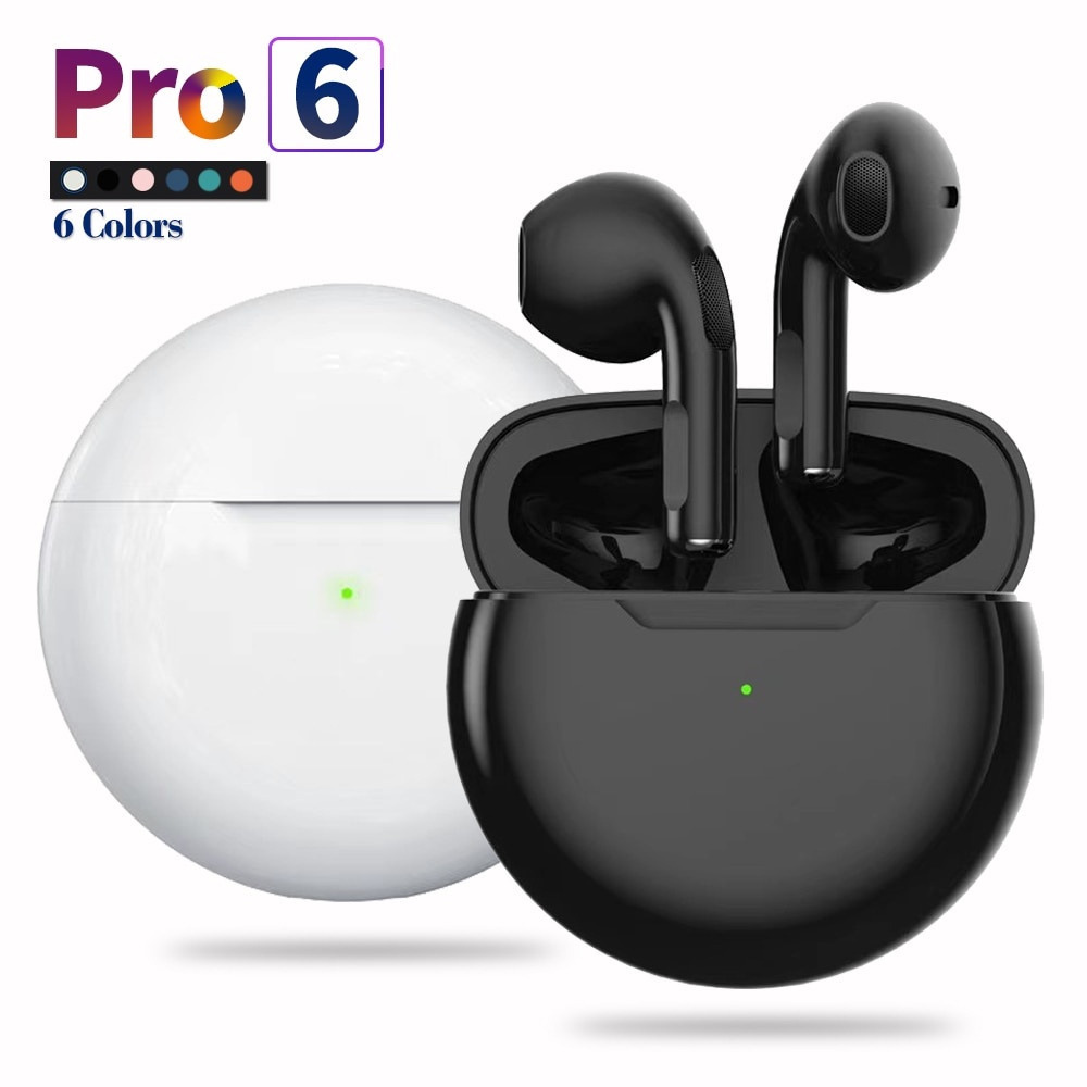 Tai nghe bluetooth không dây Air Pro 6 TWS có micro hỗ trợ tập thể thao thích hợp cho