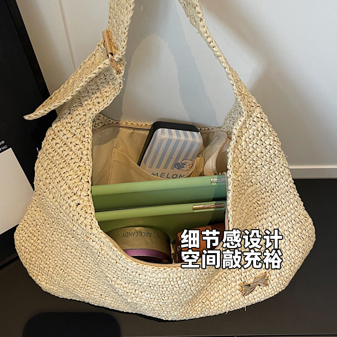 Túi Rơm Túi Tote Nữ Phong Cách Mới Túi Đeo Vai Dệt