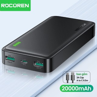 Rocoren 20000mAh Power Bank Pin di động sạc nhanh 15W 20000 Mah Powerbank