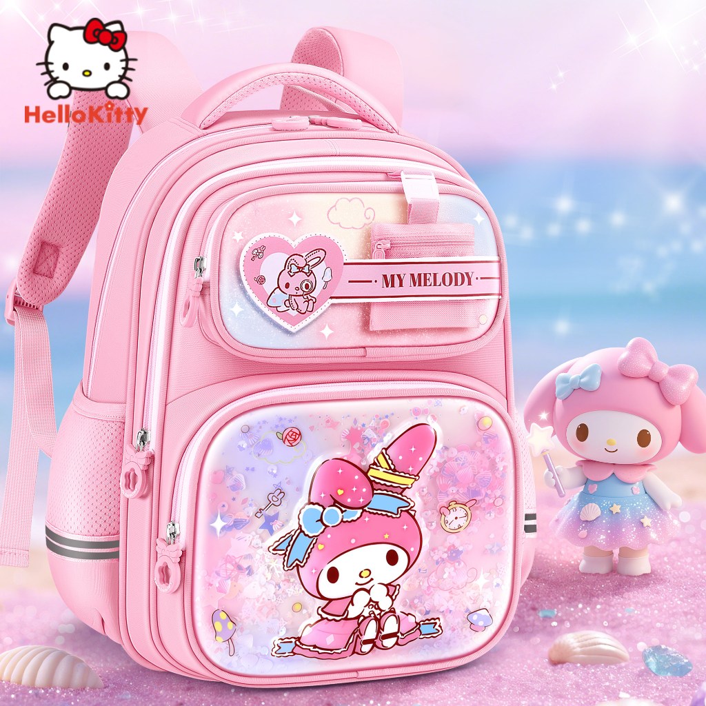 Melody Schoolbag Nữ Sinh Tiểu Học 2026 Phong Cách Mới Bé Gái Lớp Một Đến Ba Trẻ Em Nhẹ Dung Tích Lớn Bảo Vệ Ridge