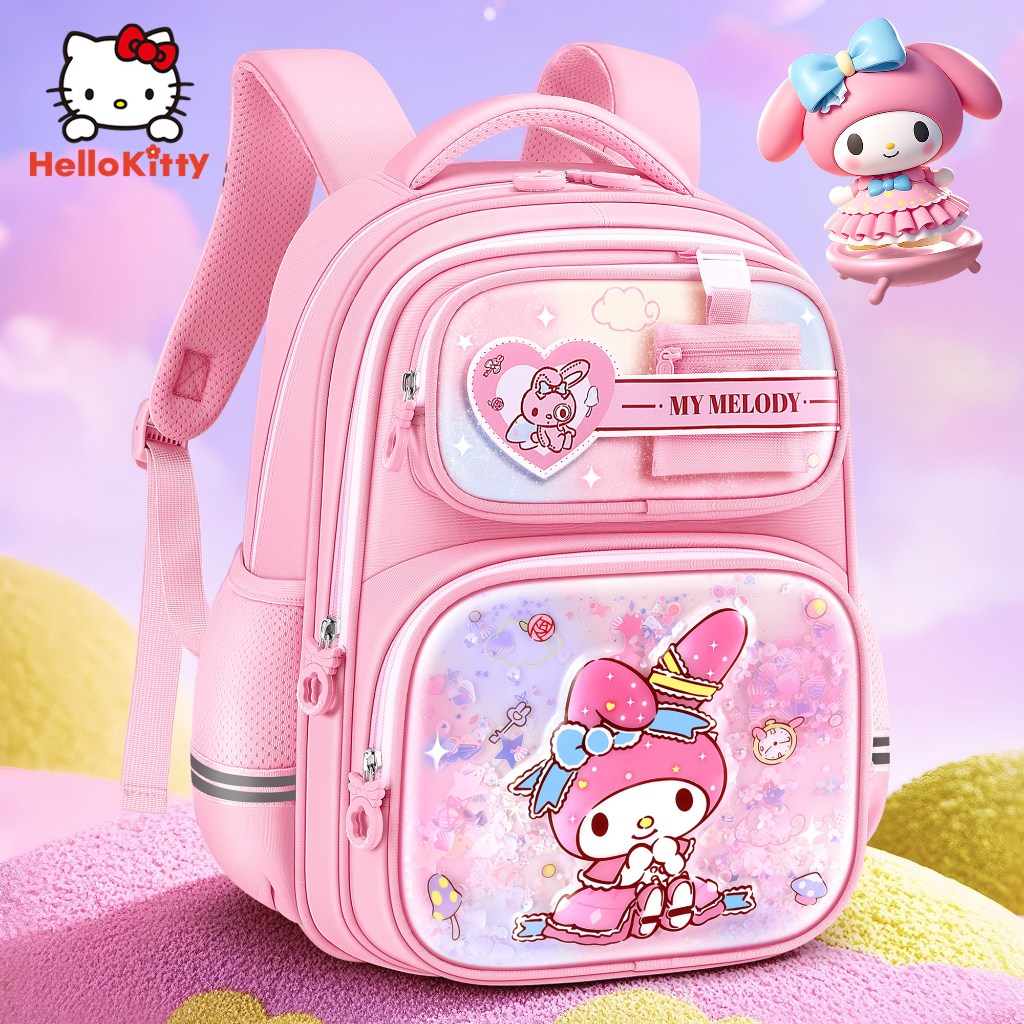 Melody Schoolbag Nữ Sinh Tiểu Học 2026 Phong Cách Mới Bé Gái Lớp Một Đến Ba Trẻ Em Nhẹ Dung Tích Lớn Bảo Vệ Ridge