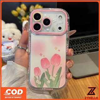 Thích hợp cho Honor X9D X6D X7C X9C 200 SMART Honor400 5G Honor500 5G Tranh sơn dầu Giá đỡ gương hoa tulip Vỏ điện thoại TPU chống sốc