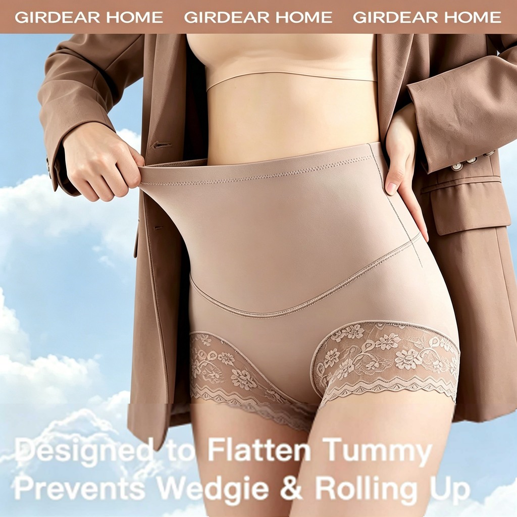 Girdear Home Thắt Lưng Nhà Cao Cấp Ren Bụng Kiểm Soát Quần Lót Nữ Cotton Đáy Không Đi Lên Sau Sinh Định Hình Hip Nâng Chống Phơi Quần Short An Toàn 3 Trong 1 Mùa Hè, 7611AC04