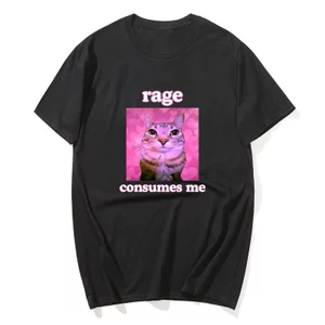 Áo Thun Tay Ngắn Đồng Tính Meme Mèo Rage, Phong Cách Vintage Cổ Điển, Kích Cỡ Quá Khổ Cho Nam và Nữ