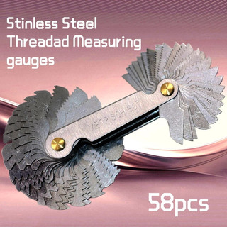 Đồng hồ đo phích cắm ren 58 trong 1 Thép không gỉ Imperial Metric 60 độ và 55 độ Đồng hồ đo ren