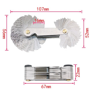 Đồng hồ đo phích cắm ren 58 trong 1 Thép không gỉ Imperial Metric 60 độ và 55 độ Đồng hồ đo ren
