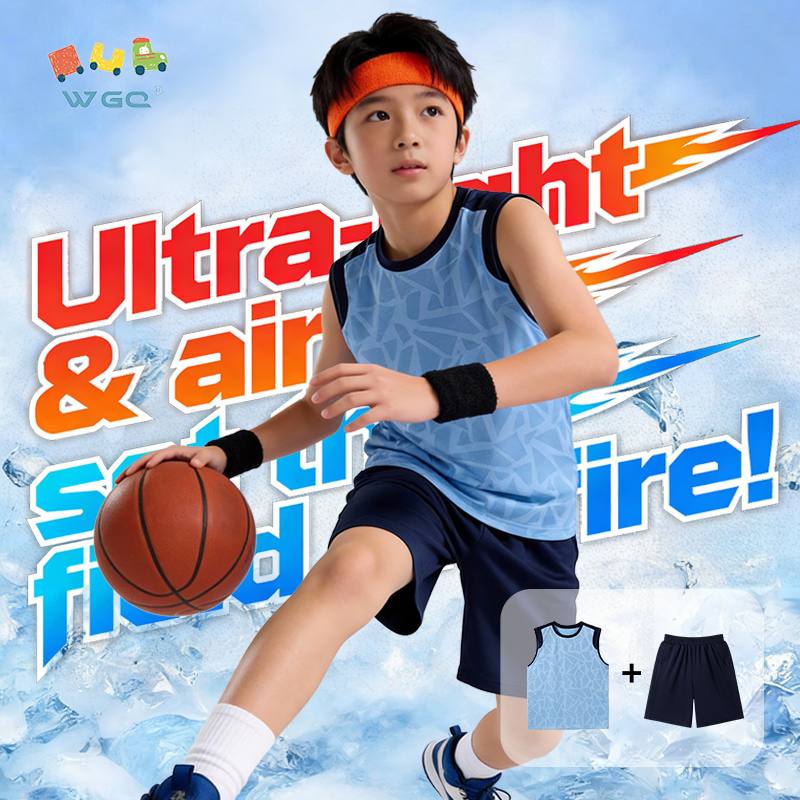 W.G.Q Bộ đồ bé trai，Bộ đồ hai mảnh áo Vest thể thao，Vải khô nhanh，thoáng khí nhẹ，thoải mái mát mẻ，thích hợp cho thời tiết nóng