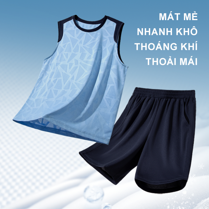 W.G.Q Bộ đồ bé trai，Áo Vest thể thao Bộ đồ hai mảnh có in，Vải khô nhanh，Nhẹ thoáng khí mát thoải mái，Thích hợp để mặc thời tiết nóng