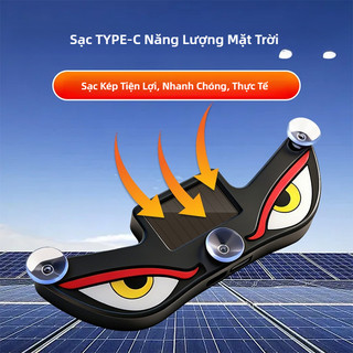 SEAMEMETALTAL Xe Năng Lượng Mặt Trời Đèn Neon LED Không Dây Hút Đèn Xung Quanh USB Sạc DEMON EYE Khí Quyển Đèn Thở