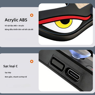 SEAMEMETALTAL Xe Năng Lượng Mặt Trời Đèn Neon LED Không Dây Hút Đèn Xung Quanh USB Sạc DEMON EYE Khí Quyển Đèn Thở