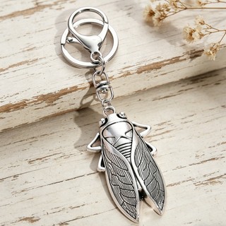 1 Mùa Hè Cicada Chirping Hợp Kim Móc Khóa Cổ Điển Nam Phong Cách Túi Ô Tô Mặt Dây Chuyền Quà Tặng Cho Bạn Bè Thân Nhân Lưu Niệm