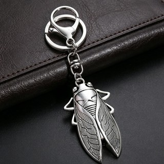 1 Mùa Hè Cicada Chirping Hợp Kim Móc Khóa Cổ Điển Nam Phong Cách Túi Ô Tô Mặt Dây Chuyền Quà Tặng Cho Bạn Bè Thân Nhân Lưu Niệm