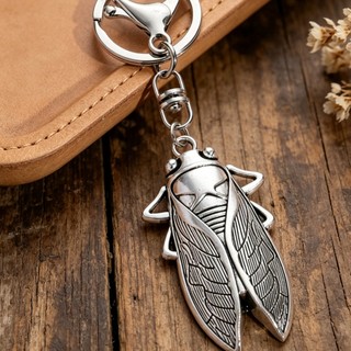 1 Mùa Hè Cicada Chirping Hợp Kim Móc Khóa Cổ Điển Nam Phong Cách Túi Ô Tô Mặt Dây Chuyền Quà Tặng Cho Bạn Bè Thân Nhân Lưu Niệm
