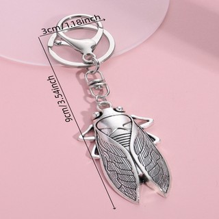 1 Mùa Hè Cicada Chirping Hợp Kim Móc Khóa Cổ Điển Nam Phong Cách Túi Ô Tô Mặt Dây Chuyền Quà Tặng Cho Bạn Bè Thân Nhân Lưu Niệm