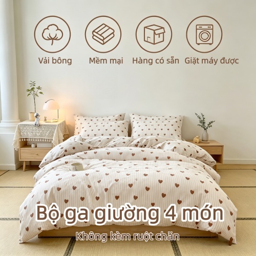 Chăn ga cotton 100% siêu mềm, thoáng mát tự nhiên, dùng 4 mùa, không phai màu sau nhiều lần giặt