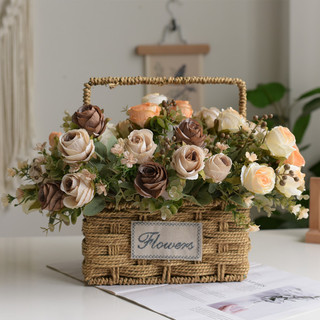 Nhân Tạo Lụa Bó Hoa Hồng Vintage Trang Trí Bàn Cưới, Nhà, Giỏ Trung Tâm, Quà Tặng Nội Thất, Mục Vụ Shabby Sang Trọng