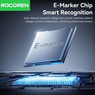 Rocoren 240W USB C Cáp PD 3.1 Dây Sạc Nhanh Có Màn Hình Thông Minh Cáp Hợp Kim Kẽm Cho iPhone 17 16 Pro MacBook Laptop