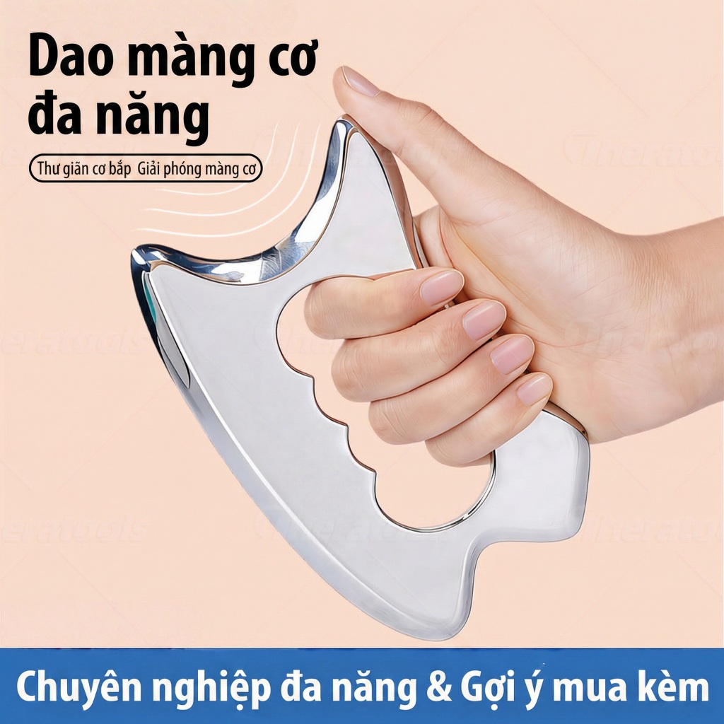 Dụng cụ cạo gió bằng đồng đúc Thái Cực tay cầm dài – Hỗ trợ tự massage lưng, vai gáy, thông kinh lạc, giảm mỏi cơ, đau nhức xương khớp.