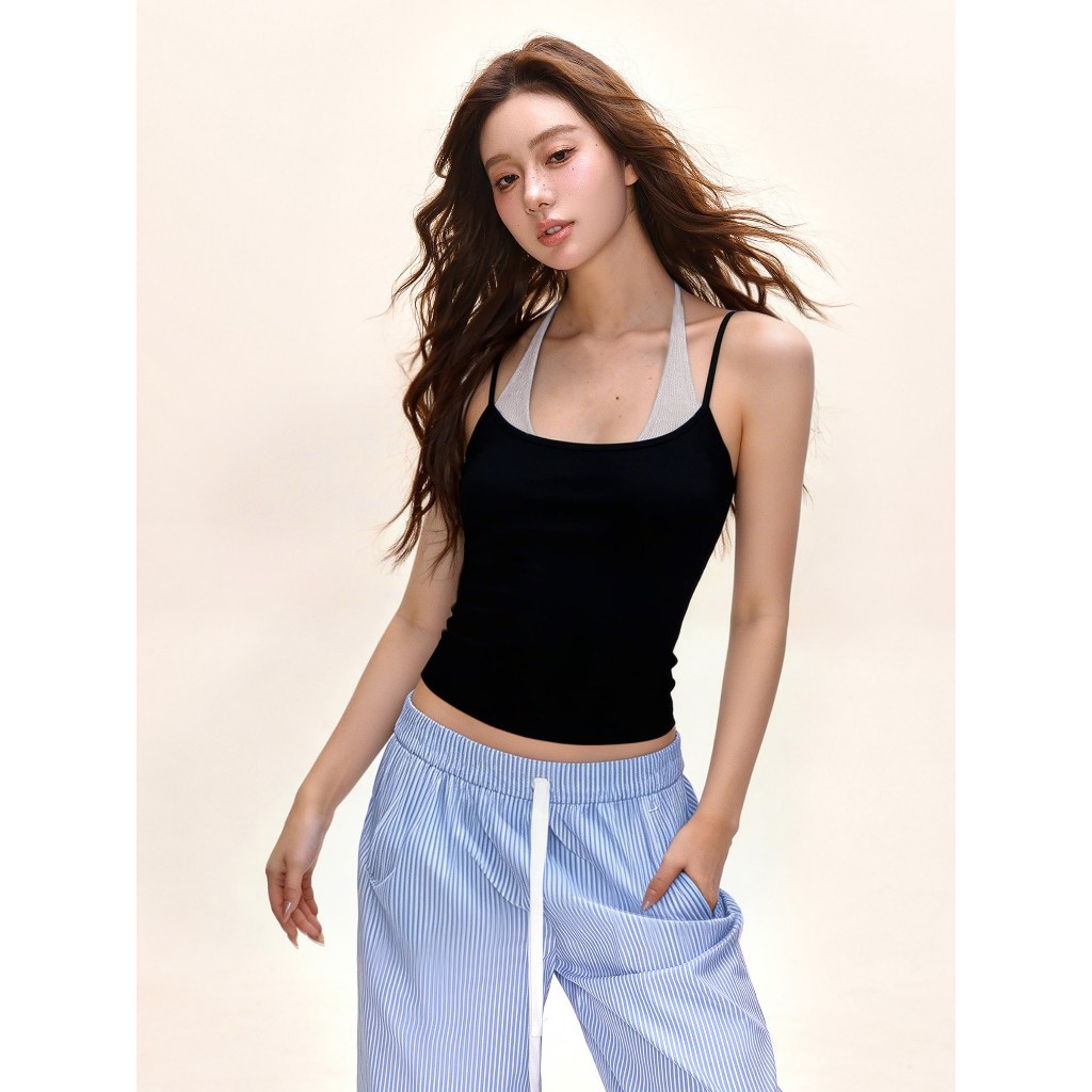 【BANKO】Áo yếm hai mảnh màu cam mỏng vừa vặn dành cho nữ