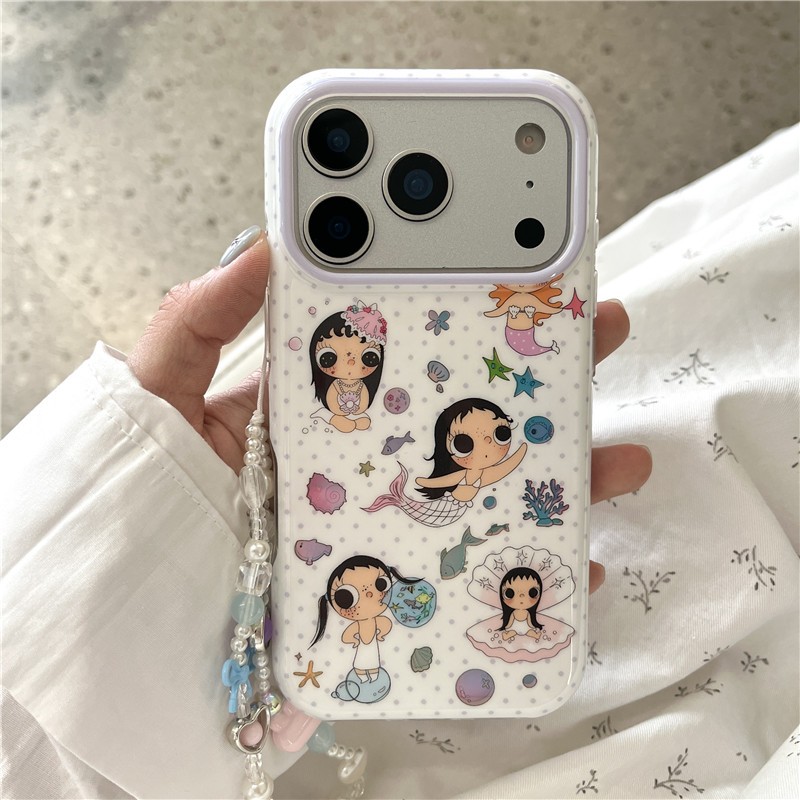 Ốp điện thoại xử lý IMD cho iPhone 17 Pro Max Nàng tiên cá họa tiết cô gái