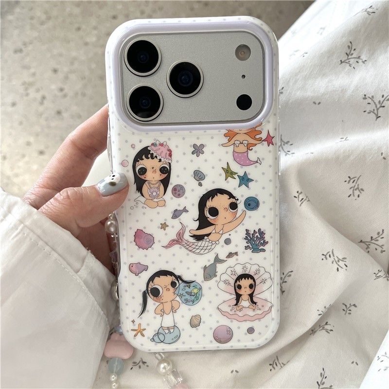 Ốp điện thoại xử lý IMD cho iPhone 17 Pro Max Nàng tiên cá họa tiết cô gái