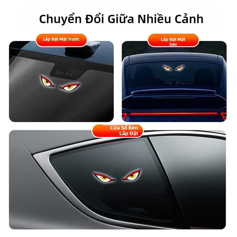 Đèn Led Nội Thất Ô Tô SEAMETAL Năng Lượng Mặt Trời, Mắt Quỷ Neon, Sạc USB, Chống Hút