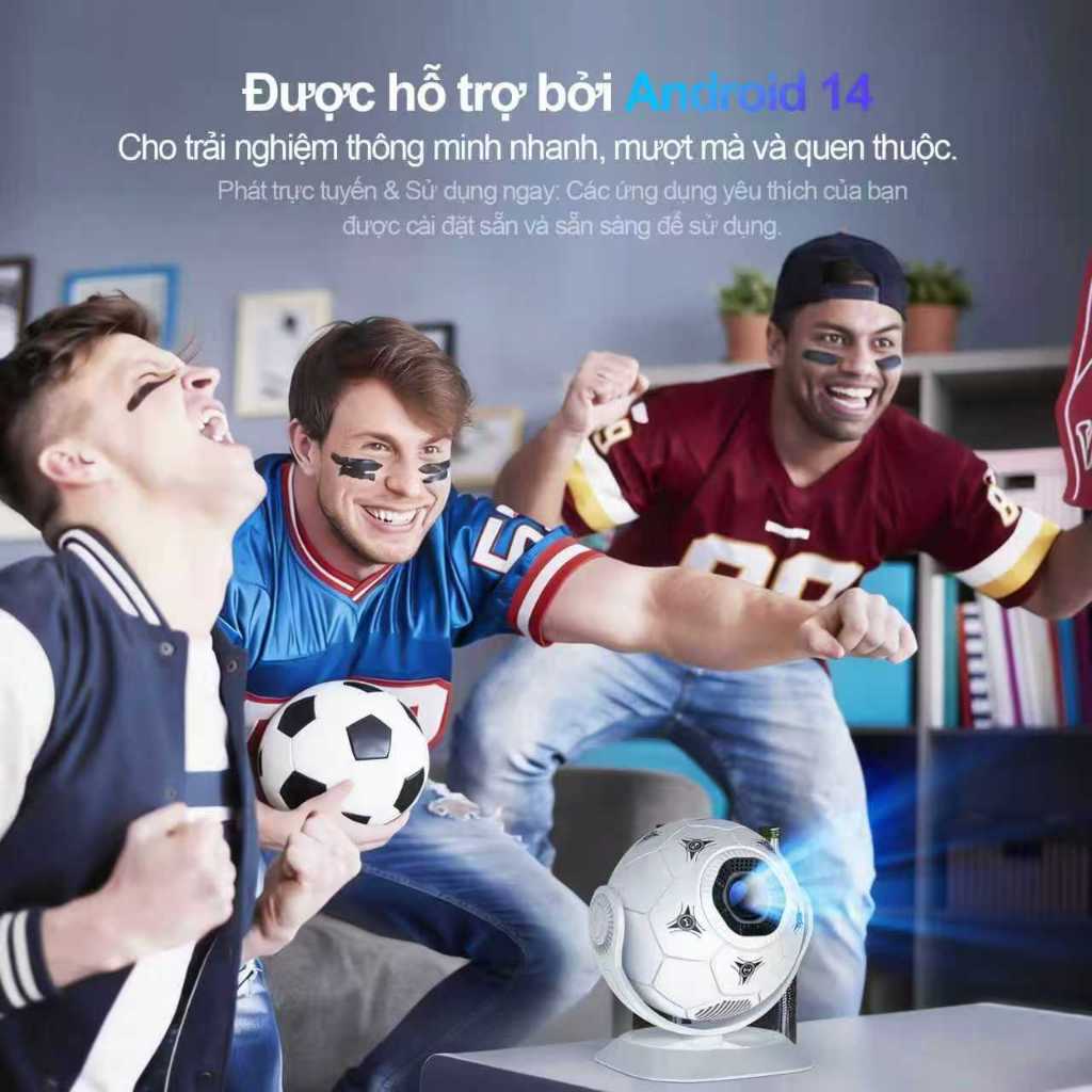 Máy chiếu Magcubic HY300F 4K 1080P Hỗ trợ 300 ANSI Android14 WiFi6 BT5.4 Kiểu dáng bóng đá Rạp chiếu phim tại nhà | BigBuy360 - bigbuy360.vn