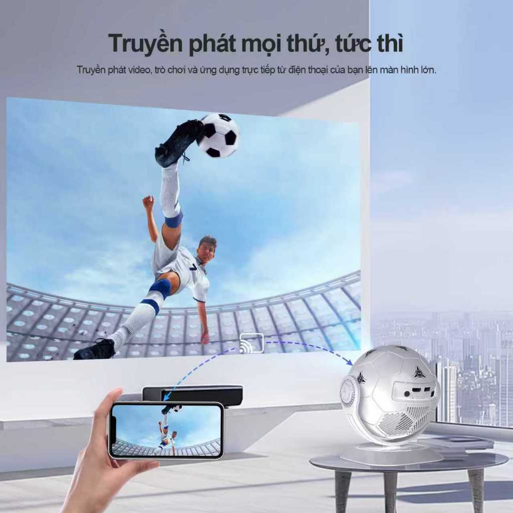Máy chiếu Magcubic HY300F 4K 1080P Hỗ trợ 300 ANSI Android14 WiFi6 BT5.4 Kiểu dáng bóng đá Rạp chiếu phim tại nhà | BigBuy360 - bigbuy360.vn