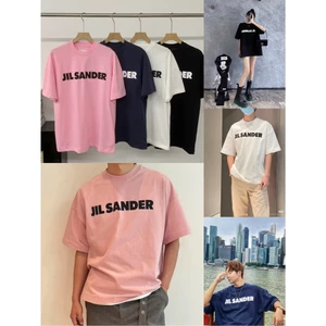 Mùa Hè 2026 Áo Thun Quá Khổ Nam Nữ Cao Cấp Giặt Cotton Tối Giản Logo Cặp Đôi Top