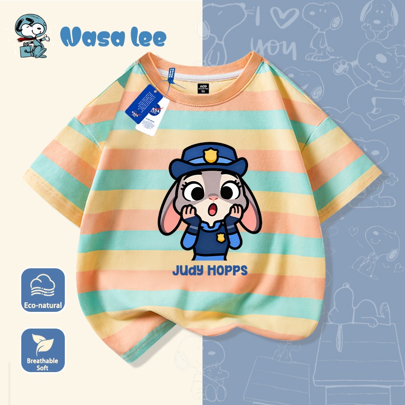 Áo Thun NASA Trẻ Em Hình Judy 100% Cotton Thoáng Mát Áo Phông Unisex Cho Bé 3-12 Tuổi