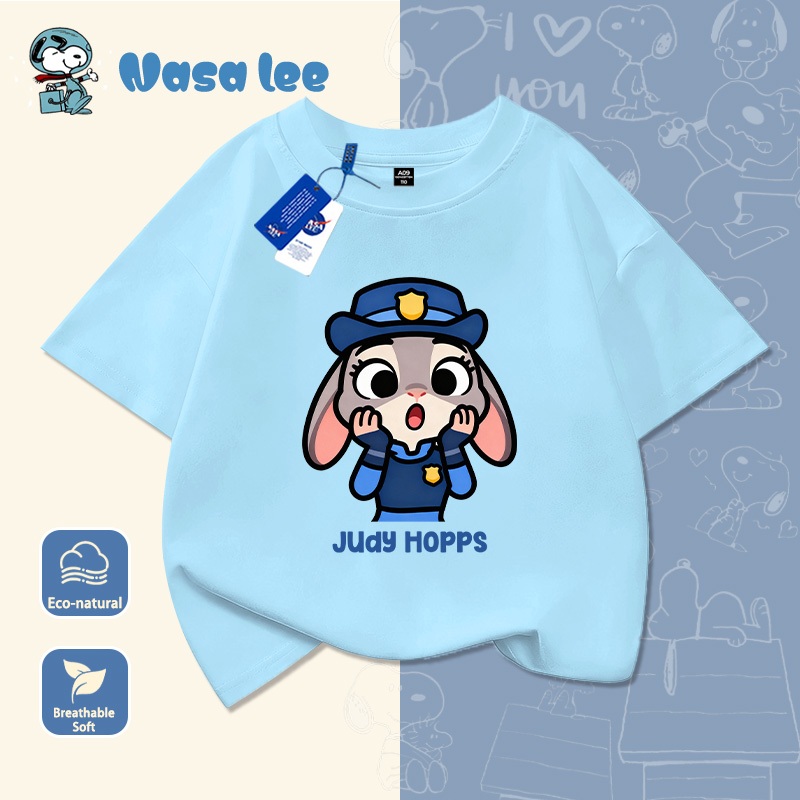 Áo Thun NASA Trẻ Em Hình Judy 100% Cotton Thoáng Mát Áo Phông Unisex Cho Bé 3-12 Tuổi