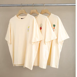 2026 Mới Trái Cây Thêu Áo Thun Nữ Nam Rời Thường Ngày Tee Cotton Ngoài Trời Hợp Thời Trang Áo