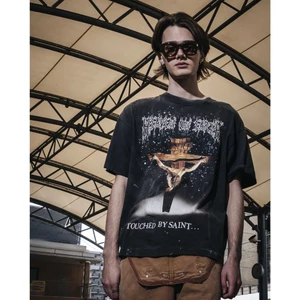 2026 Vintage Giặt Áo nam Nữ Retro Thẩm Mỹ Rửa Đau Khổ Tee In Đồ Họa Cotton Áo