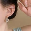 Bông tai hình trái tim vàng với zircon halo, trung tâm nhựa trong suốt - Trang sức nhẹ cho nữ hàng ngày