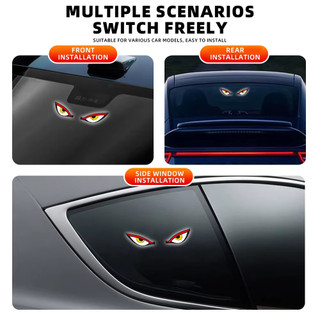 Thoáng Mát DEMON EYE Ánh Sáng Xung Quanh Chạy Bằng Năng Lượng Mặt Trời Thở Neon Đèn Trang Trí Xe Hơi Phía Sau Kính Chắn Gió Khí Quyển Đèn Xe Hơi