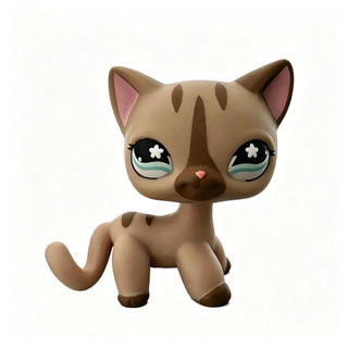 Littlest Pet Shop Mini 468 Xám Tóc Ngắn Mèo kitty Tan Xanh Mắt Động Vật Hình Đồ Chơi