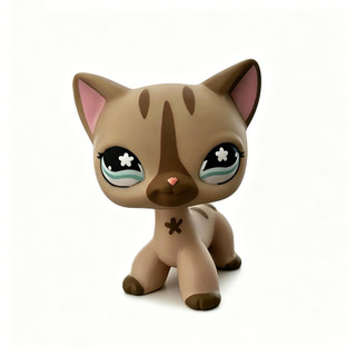 Littlest Pet Shop Mini 468 Xám Tóc Ngắn Mèo kitty Tan Xanh Mắt Động Vật Hình Đồ Chơi