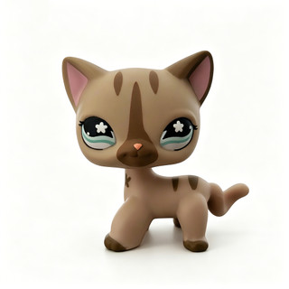 Littlest Pet Shop Mini 468 Xám Tóc Ngắn Mèo kitty Tan Xanh Mắt Động Vật Hình Đồ Chơi