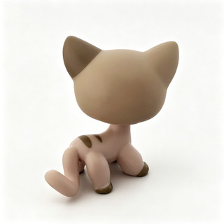 Littlest Pet Shop Mini 468 Xám Tóc Ngắn Mèo kitty Tan Xanh Mắt Động Vật Hình Đồ Chơi