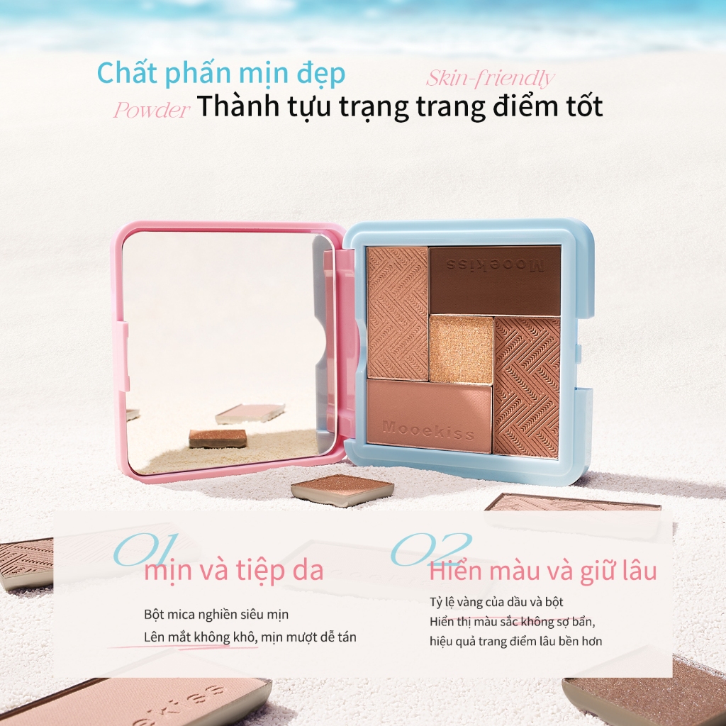 Mooekiss phiên bản giới hạn son môi, bóng môi, phấn mắt, highlighter, phấn mũi, bảng phấn mắt năm màu, son môi mờ, son bóng nhung