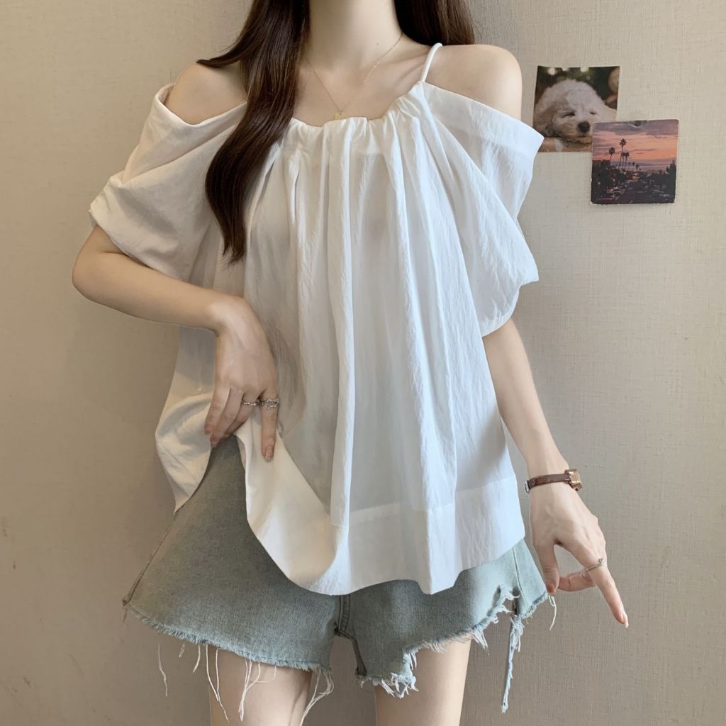 Áo sơ mi dây vai mảnh, form Oversize thoải mái, phù hợp mùa hè cho nữ