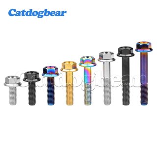Bu lông Titan Catgodbear M8x15-55mm đầu mặt bích lục giác DIN6921, phù hợp cho xe máy
