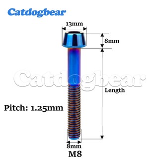 Catdogbear Titan Bolt M8 với các kích cỡ từ 15 đến 70mm, đầu Allen dạng nón, phù hợp vít cho xe đạp và ô tô
