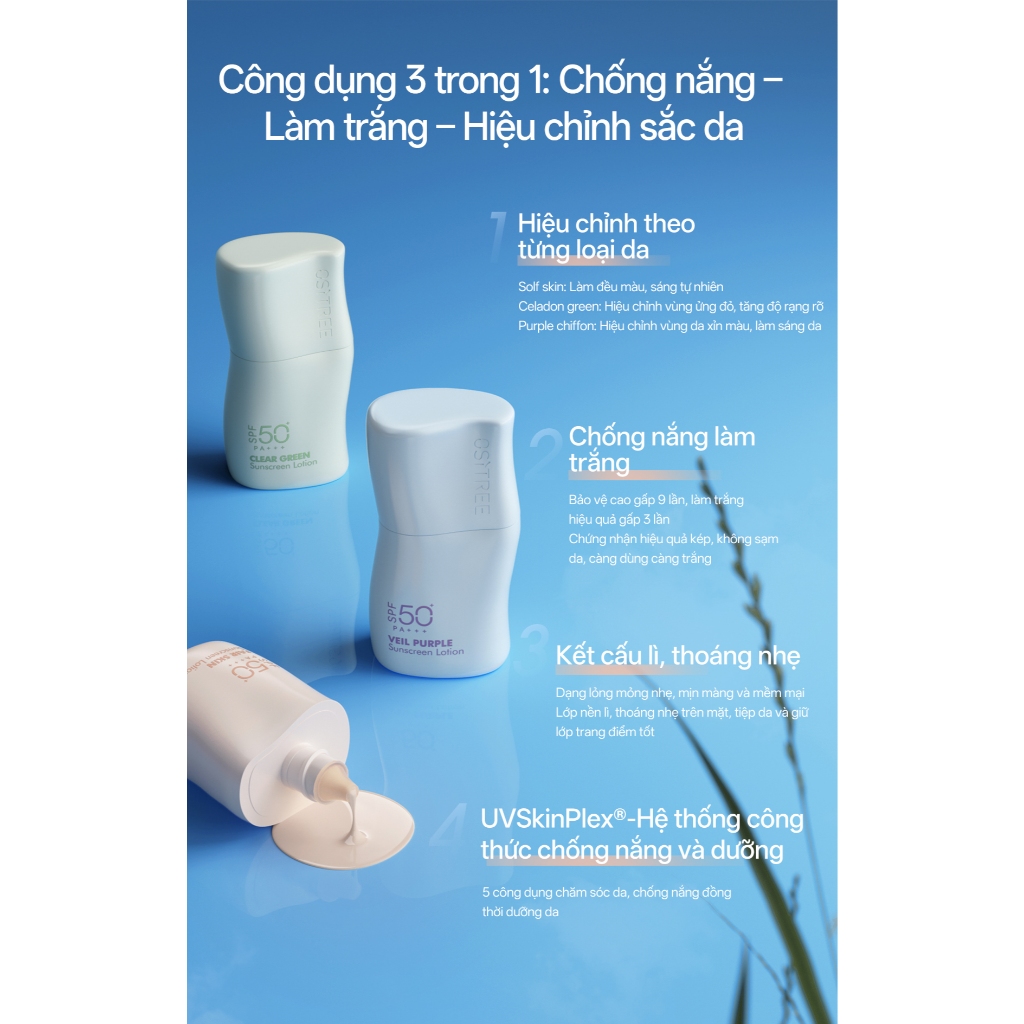 [Quà tặng]OSITREE Kem chống nắng làm trắng da Kem che khuyết điểm làm dịu Kem che khuyết điểm chống tia cực tím 4g Kem chống nắng