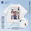 Áo thun tay ngắn in họa tiết NASA x Mario chất liệu 100% cotton thoáng mát cho bé trai bé gái mùa hè