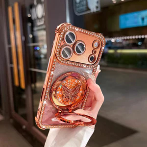 Ốp lưng mềm hình bướm lấp lánh tương thích với iPhone 13 pro max 14 pro max 15 pro max 16 pro max 17 pro max