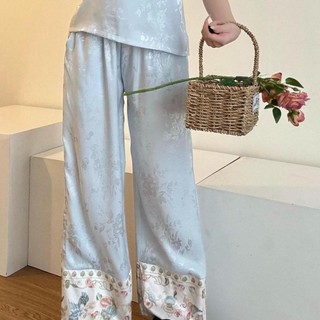 Bộ quần áo ngủ phong cách Trung Quốc mới dành cho nữ mỏng in hình dáng rộng để mặc ở nhà