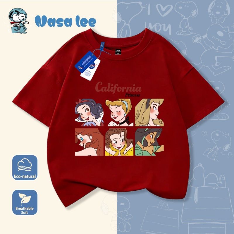 Áo thun Elsa (Frozen) trẻ em bé gái Cotton 100% tay ngắn cổ tròn – Mẫu mới Hè 2026