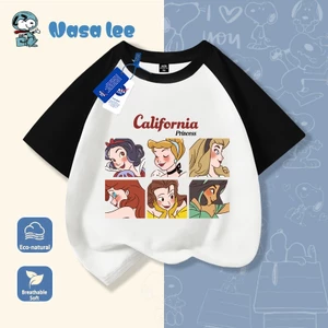 Áo thun Elsa (Frozen) trẻ em bé gái Cotton 100% tay ngắn cổ tròn – Mẫu mới Hè 2026
