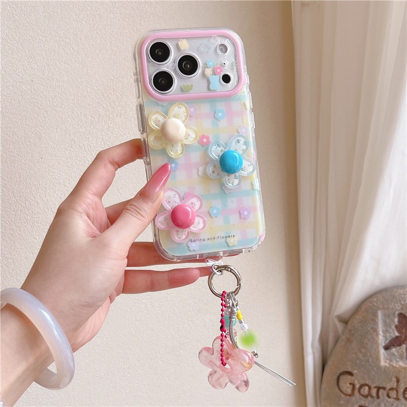 IPhone 17 Pro Max Họa tiết hoa ba chiều Chất liệu TPU Vỏ điện thoại xử lý IMD